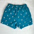 Peacock green pineapple swim shorts